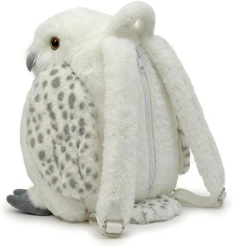 Freddy's Fanatic White Owl Backpack, Animal Shape Bag with Adjustable Shoulder Straps, Back Zipper and 15 Inch Size for Daily Carry, Room Decor and Gift Giving in Saudi Arabia