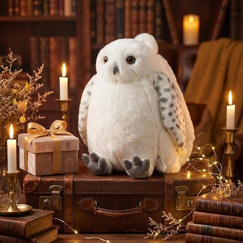 Freddy's Fanatic White Owl Backpack, Animal Shape Bag with Adjustable Shoulder Straps, Back Zipper and 15 Inch Size for Daily Carry, Room Decor and Gift Giving in Saudi Arabia