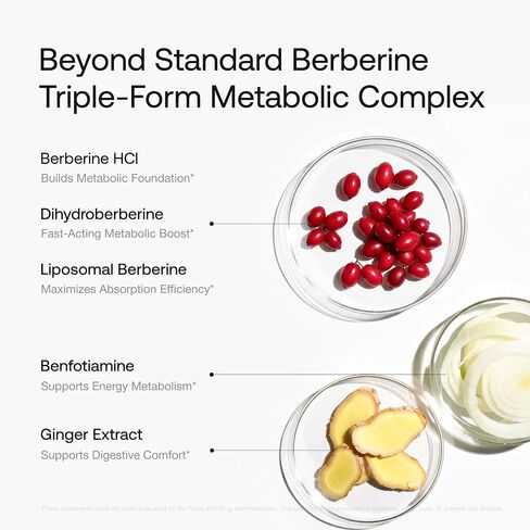 Berberine 1000mg, 9X Absorption Liposomal Berberine, Ultra Pure Dihydroberberine & Berberine HCl, Digestive-Friendly Berberine Supplement for Metabolic Support, Gut Balance,60 Veg Capsules in Kuwait