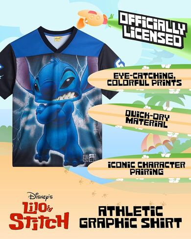 Disney Lilo and Stitch Unisex Jersey - Lightweight Short Sleeve Graphic Jersey Shirts for Women and Men in Kuwait