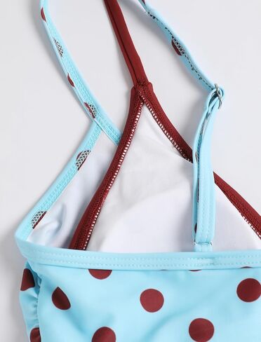ZAFUL Women's Polka Dot Bikini Set Double Layer Halter Swimsuit Colorblock Side Tie 2 Piece Bathing Suit in Kuwait