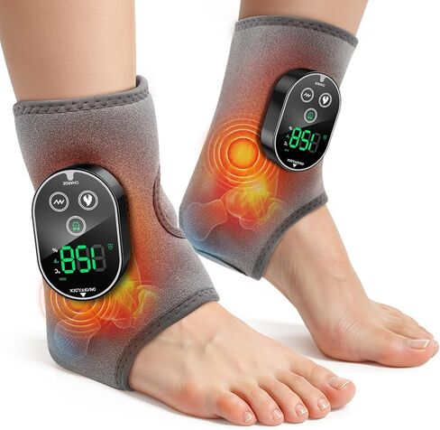 WOLOYHEATIE Heated Knee Massager Extra-Large Knee Pad with Four Motor Vibration Massage, Heated Brace Knee Wrap Adjustable 5 Massage Modes 3 Heating 12V Direct Plug Power Supply in Saudi Arabia