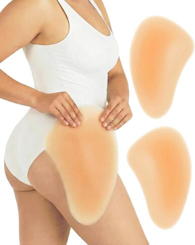2 PCS 2.0 Version Self Adhesive Silicone Hip Pads for Women, Upgraded Extended & Thickened Sticky Butt Pads, Ergonomic Hip Dip Filler Shapewear, Realistic Thick Buttocks in Saudi Arabia