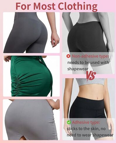 2 PCS 2.0 Version Self Adhesive Silicone Hip Pads for Women, Upgraded Extended & Thickened Sticky Butt Pads, Ergonomic Hip Dip Filler Shapewear, Realistic Thick Buttocks in Saudi Arabia