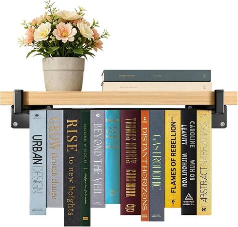 Harhana Transparent Book Straps Floating Bookshelf, Adjustable Book Holder for Wall, Invisible Bookshelf with Height & Width Adjustment, Clear Book Display for Home Decor (1 Pack) in Kuwait