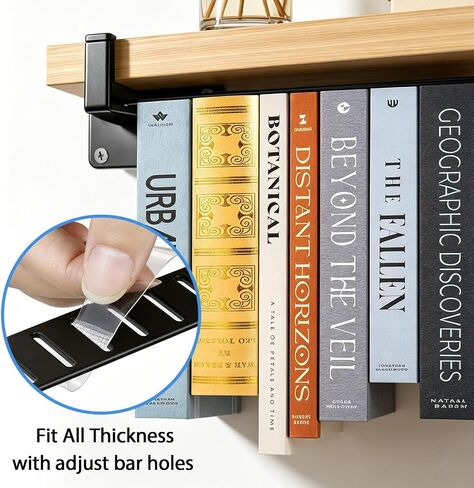 Harhana Transparent Book Straps Floating Bookshelf, Adjustable Book Holder for Wall, Invisible Bookshelf with Height & Width Adjustment, Clear Book Display for Home Decor (1 Pack) in Kuwait
