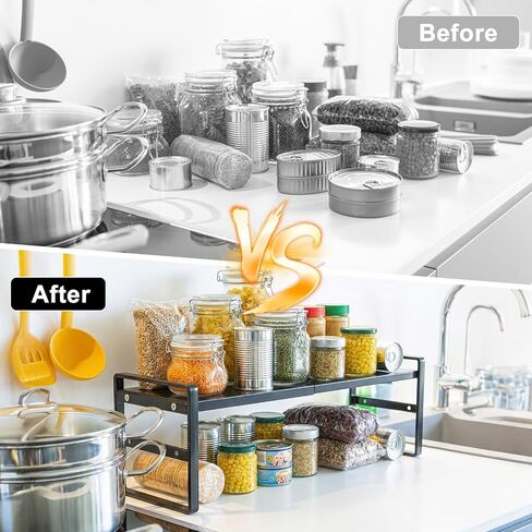 Over The Sink Shelf,Expandable Window Sill Shelf for Plants Small Tall Shelves Stackable Kitchen Organizer Shelves for Bathroom Kitchen Narrow Spaces Countertop in Saudi Arabia