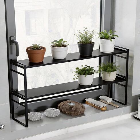 Over The Sink Shelf,Expandable Window Sill Shelf for Plants Small Tall Shelves Stackable Kitchen Organizer Shelves for Bathroom Kitchen Narrow Spaces Countertop in Saudi Arabia