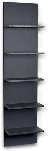 Danya B. Narrow Decorative Wall Mount Vertical Shelving Unit – Modern Column with 5 Shelves Home or Office for Books, Décor Display (Black) in Saudi Arabia