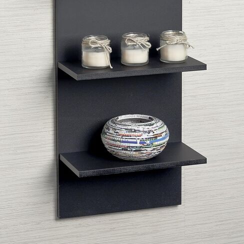 Danya B. Narrow Decorative Wall Mount Vertical Shelving Unit – Modern Column with 5 Shelves Home or Office for Books, Décor Display (Black) in Saudi Arabia