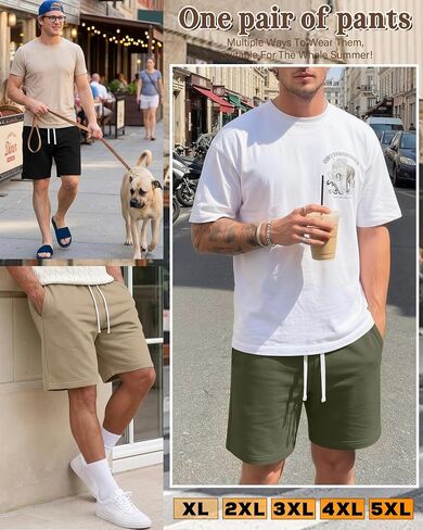 Evervibe 4 Pack Men's Athletic Shorts Drawstring Elastic Waist Casual Shorts Lightweight Summer Activewear with Pockets in Kuwait