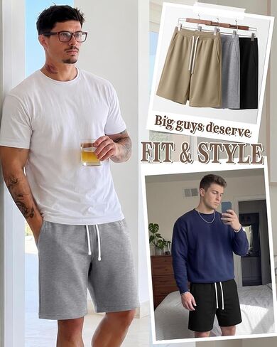 Evervibe 4 Pack Men's Athletic Shorts Drawstring Elastic Waist Casual Shorts Lightweight Summer Activewear with Pockets in Kuwait