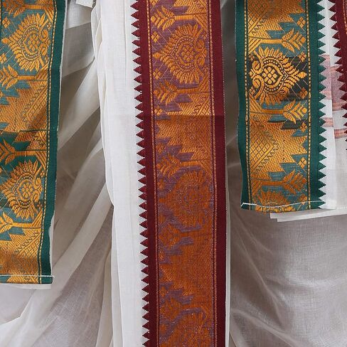 PRAKASAM COTTON Men's Panjakejam (Ready to wear) dhoti towel set with pocket- free size. in Saudi Arabia