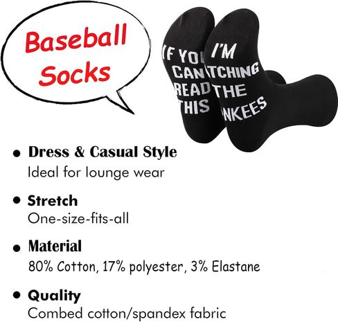 TSOTMO Baseball Team Merch Socks Baseball Gift Baseball Sports Novelty Socks Gift For Men Baseball Gift in Kuwait