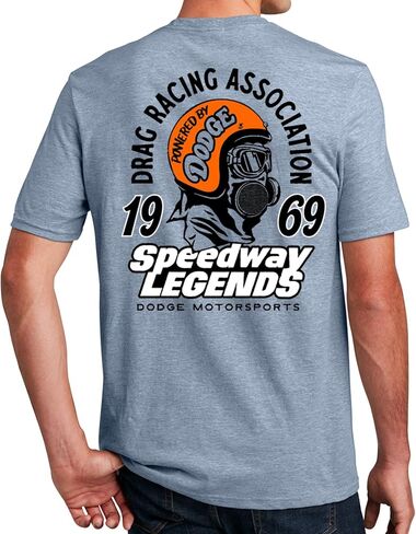 تي شيرت دودج سبيدواي ليجندز للرجال 1969 Racing Graphic | فلينت الأزرق هيذر فينتاج دودج تي in Kuwait
