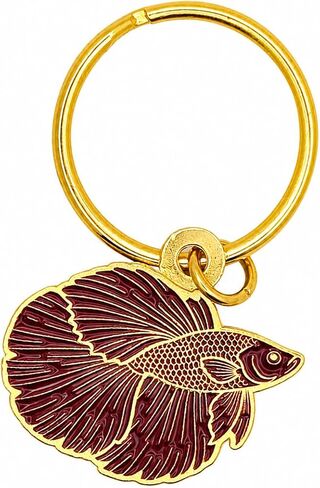 Betta Fish Metal Enamel Keychain Betta Fish Gift for Aquarium and Fish Lovers in Kuwait