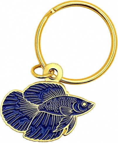 Betta Fish Metal Enamel Keychain Betta Fish Gift for Aquarium and Fish Lovers in Kuwait