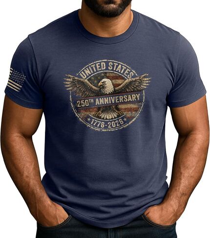 250 Anniversary USA Shirt, Patriotic Shirts for Men, USA Eagle Graphic Shirt for Men in Saudi Arabia