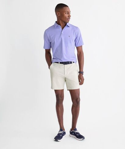 قميص Vineyard Vines الرجالي Performance Bradley Stripe Sankaty Polo، أرجواني/نسيم المحيط، XL in Kuwait