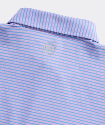 قميص Vineyard Vines الرجالي Performance Bradley Stripe Sankaty Polo، أرجواني/نسيم المحيط، XL in Kuwait