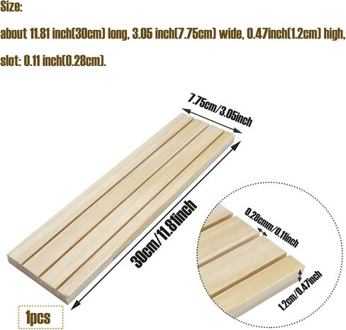 1 Pack Wooden Earring Display Stand 3 Slots Jewelry Earring Ring Display Holder Business Card Holder Craft Showing Organizer Tray for Tabletop Vendors Shows Craft Show (11.8x3.1x0.4inch) in Saudi Arabia