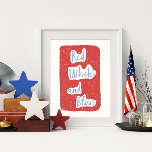 Yeecuem 12Pcs 4th of July Wall Art Prints Patriotic Wall Arts Decor Cute America Art Prints Poster for Independence Day Home Living Room Decoration (8 x 10 Inch, Unframed) in Saudi Arabia