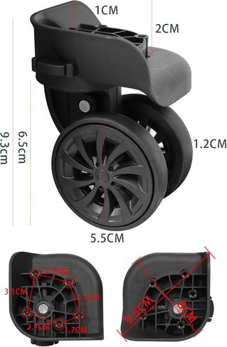 Universal Removable Luggage Wheel Replacement, Black in Saudi Arabia