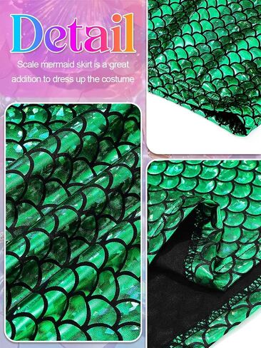 GORAIS Mermaid Tail Skirt Green Fish Scale Costume Adult Skirts for Women in Kuwait
