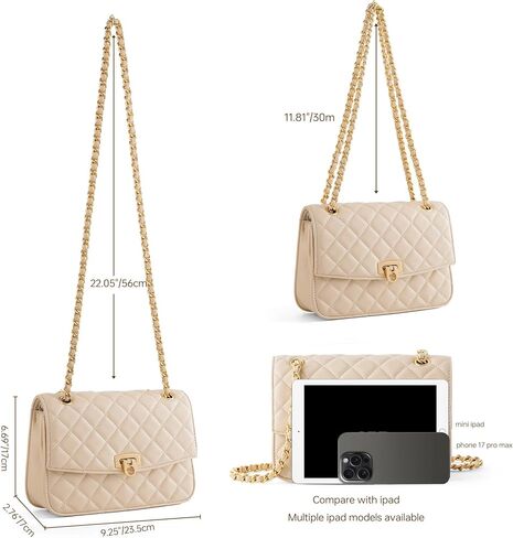 Quilted Crossbody Purse for Women Trendy Ladies Shoulder Bag Small Purse with Gold Chain Designer Purses in Saudi Arabia