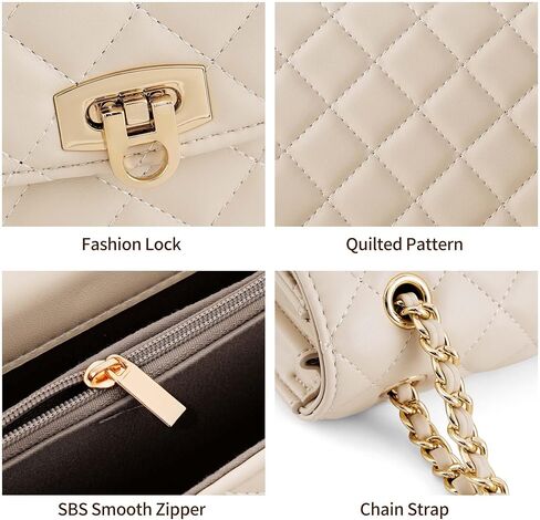Quilted Crossbody Purse for Women Trendy Ladies Shoulder Bag Small Purse with Gold Chain Designer Purses in Saudi Arabia