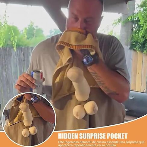 Chef's Prank Apron, Creative Prank Aprons for Men,Funny The Ultimate Gag Gift, Surprise Hiding In The Pocket Gifts in Kuwait