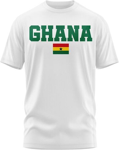 Ghana Flag Shirt for Men, Ghana Gameday Short Sleeve Cotton Unisex Top Tee in Saudi Arabia