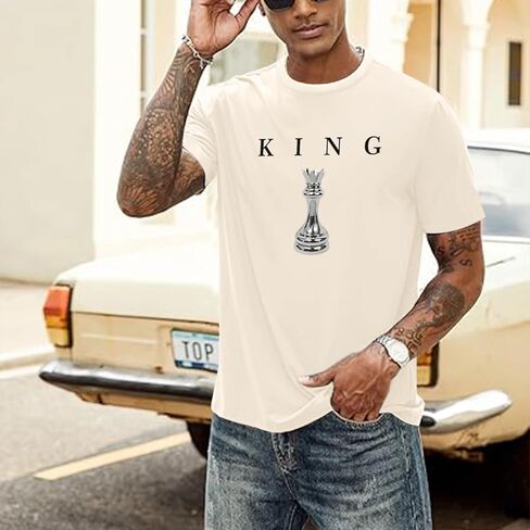 Men's King Chess Shirt Graphic Tees Designer Printed T Shirts for Men Urban Letter T-Shirt Streetwear in Kuwait