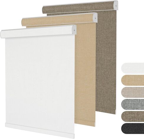 BERISSA 100% Blackout Pull Down Window Shades Blinds for Indoor Windows Room Darkening Roller Shades Thermal Insulated Up and Down Blinds for Home Custom Shades(75" W x 84" H) White in Kuwait