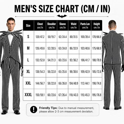 Jack Skeleton Costume for Adult Men Striped Jack Skeleton Suit with Skull Gloves Halloween Christmas Cosplay Outfits in Kuwait