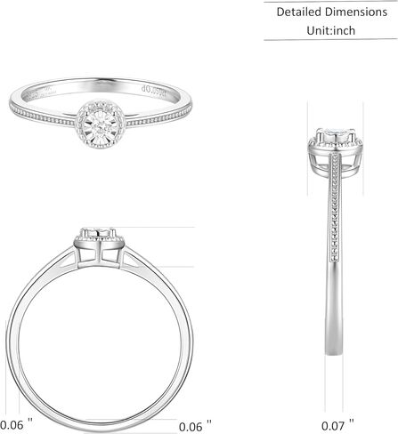 925 Sterling Silver Lab Grown Diamond Engagement Ring for Women,Classic Solitaire Promise Wedding Band in Saudi Arabia