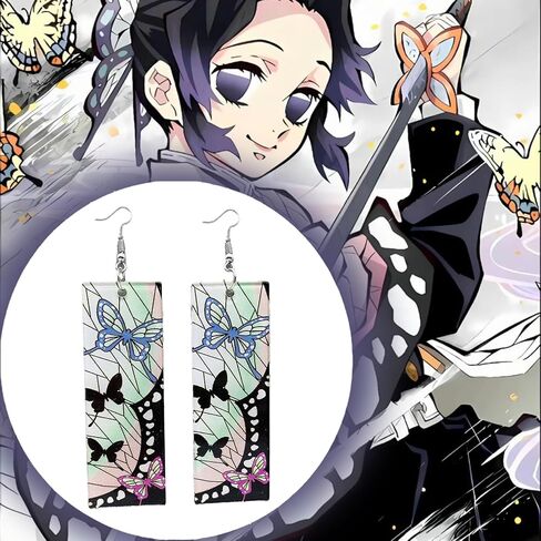 Tanjiro Earrings, 9 Pairs Anime Demon Slayer Earrings For Women Trendy Tanjiro Cosplay Jewelry Exquisite Cosplay Anime Drop Unique Creative Dress-Up Earrings Accessories For Women Double-Sided Acrylic in Saudi Arabia