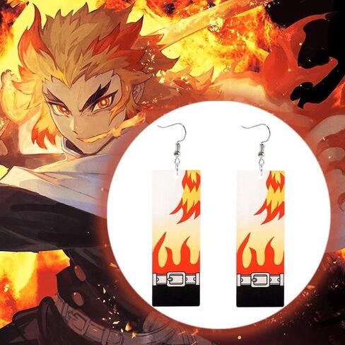 Tanjiro Earrings, 9 Pairs Anime Demon Slayer Earrings For Women Trendy Tanjiro Cosplay Jewelry Exquisite Cosplay Anime Drop Unique Creative Dress-Up Earrings Accessories For Women Double-Sided Acrylic in Saudi Arabia