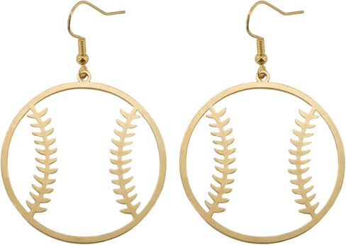 Baseball Earrings for Women,Gold Baseball Earrings Dangle Hoop,Fashion Ball Shape Earring Sports Jewelry Accessories,Gifts for Women Sports Earring Party Outfit Jewelry Accessories in Saudi Arabia