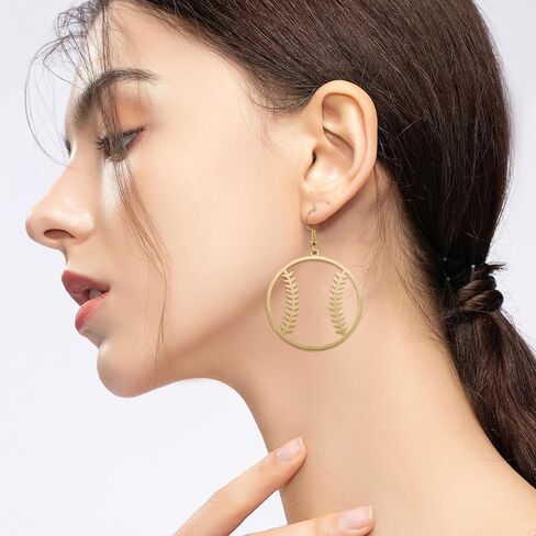 Baseball Earrings for Women,Gold Baseball Earrings Dangle Hoop,Fashion Ball Shape Earring Sports Jewelry Accessories,Gifts for Women Sports Earring Party Outfit Jewelry Accessories in Saudi Arabia