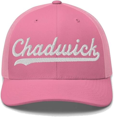Chadwick Hat Chadwick Trucker Hat Baseball Script Embroidered Cap Vintage Sports Mesh Swoosh Gift Souvenir Headwear IL in Kuwait