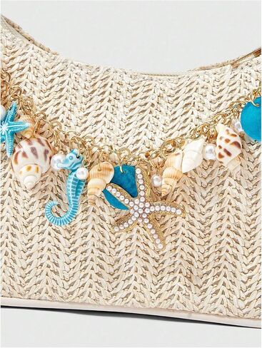 SHENHE Straw Beach Shoulder Bag for Women Summer Mini Purse Vacation Underarm Handbag in Kuwait