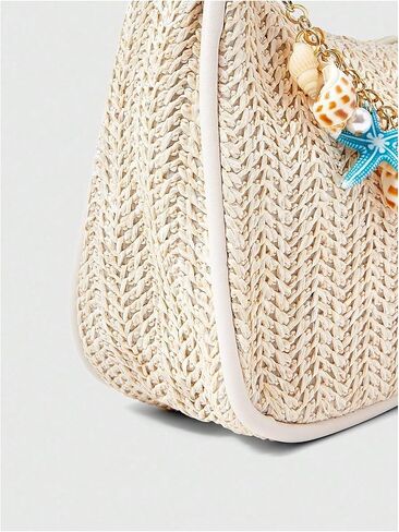 SHENHE Straw Beach Shoulder Bag for Women Summer Mini Purse Vacation Underarm Handbag in Kuwait
