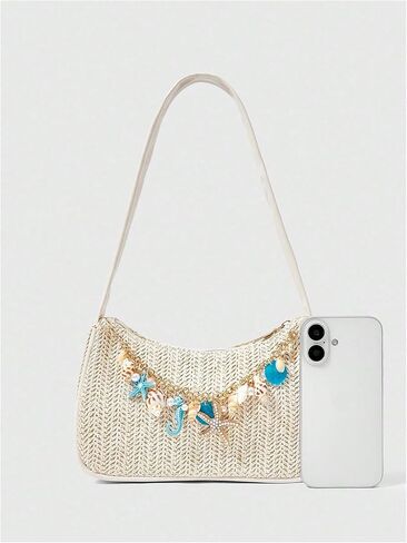 SHENHE Straw Beach Shoulder Bag for Women Summer Mini Purse Vacation Underarm Handbag in Kuwait