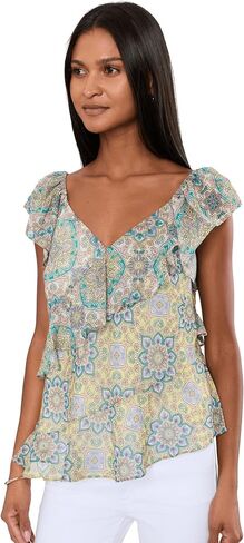 Liverpool Los Angeles Flutter Sleeve Draped Woven Blouse in Kuwait