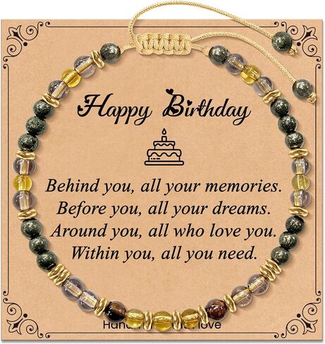 Healing Energy Bracelet Gifts for Women: Natural Stone Spiritual Golden Abundance & Protection Bracelet - Birthday Mothers Day Christmas Day Gifts for Women Friends Sister Daughter Mom in Saudi Arabia