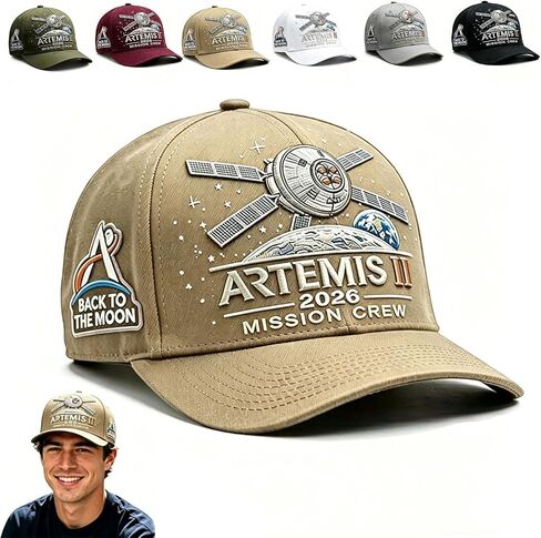 Artemis II Lunar Mission Commemorative Cap, 2026 Back to the Moon Hat for Women & Men, Adjustable Artemis Cap for Space Fans in Kuwait