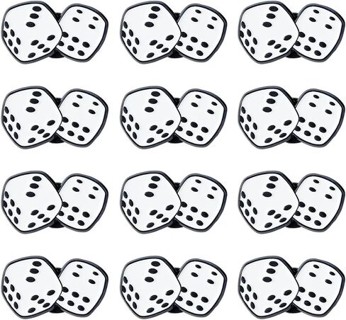 SUPERFINDINGS 12Pcs Dice Brooch Pins 1.45cm Funny Brooch Enamel Lapel Pin Backpacks Hat Pins Billiard Lovers Lapel Badge for Bags Clothes Button Pin Novelty Jewelry Gifts in Kuwait