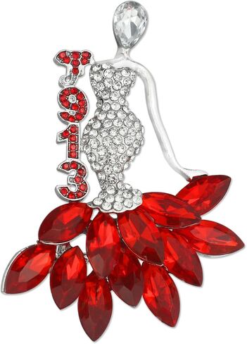Rhinestone Sorority Brooch Pin for Women Greek Sorority Paraphernalia Gift Crystal Red Elephant Jewelry Sisterhood Gifts for Soror Sister in Saudi Arabia