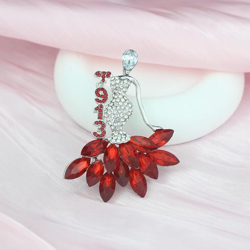 Rhinestone Sorority Brooch Pin for Women Greek Sorority Paraphernalia Gift Crystal Red Elephant Jewelry Sisterhood Gifts for Soror Sister in Saudi Arabia